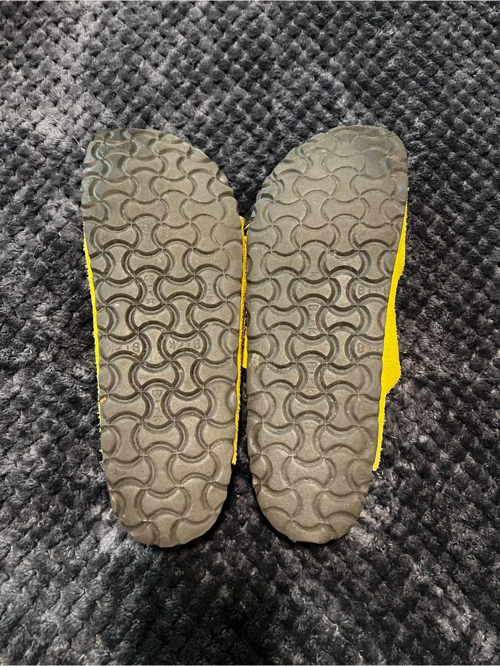 Birkenstock Yellow Suede Double-Strap Slide Sandals